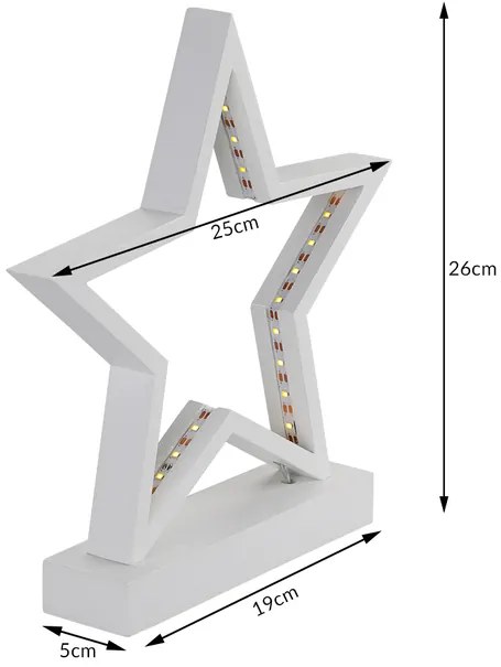 Deuba Karácsonyi csillag LED fénnyel - fehér