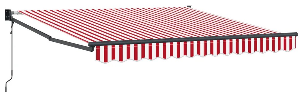 Automatikus Behúzható Napellenző Piros és Fehér Csíkos 300x250 cm