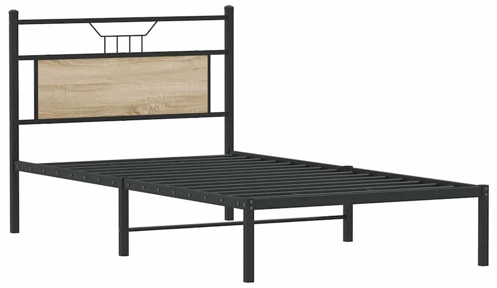 ágykeret matrac nélkül Sonoma tölgy 107x203 cm Gépi fa