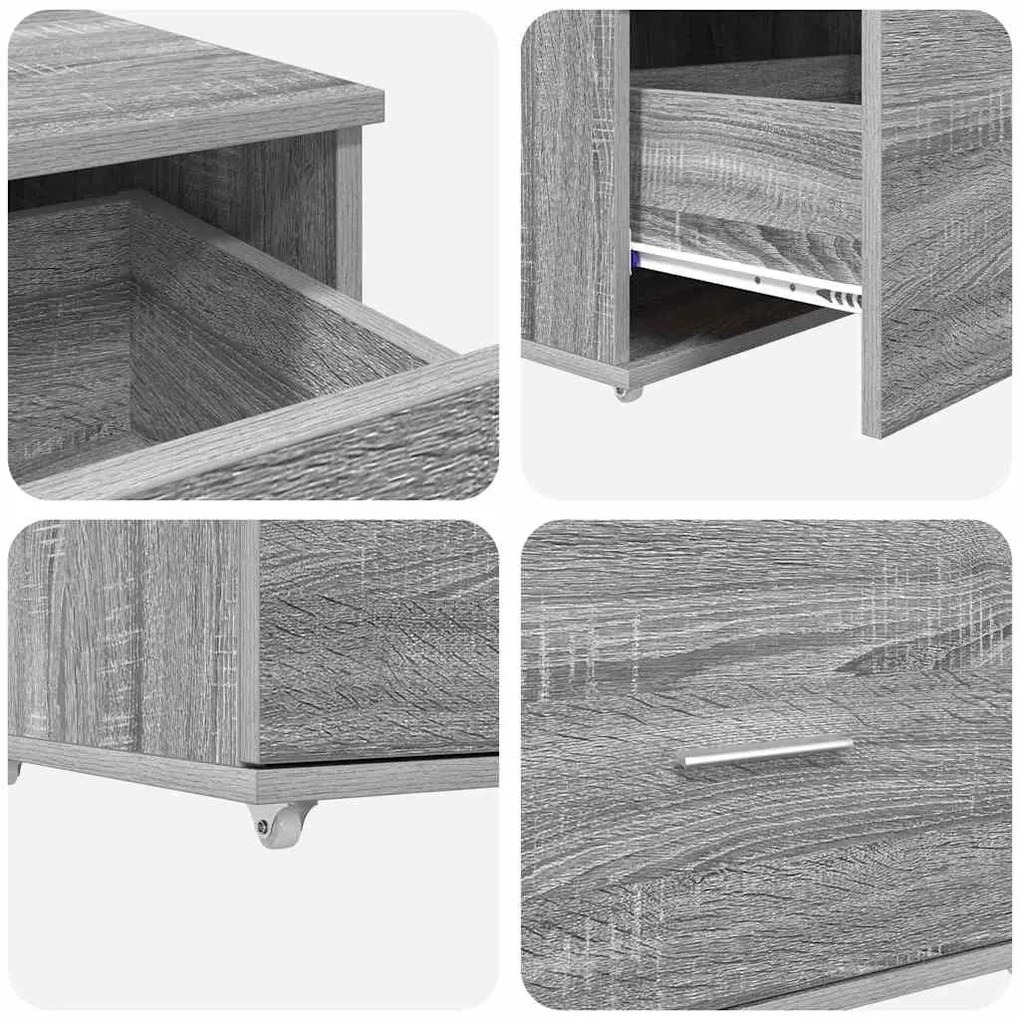 Asztal fiókkal Szürke sonoma 131.5 x 50 x 106.5 cm Faanyag