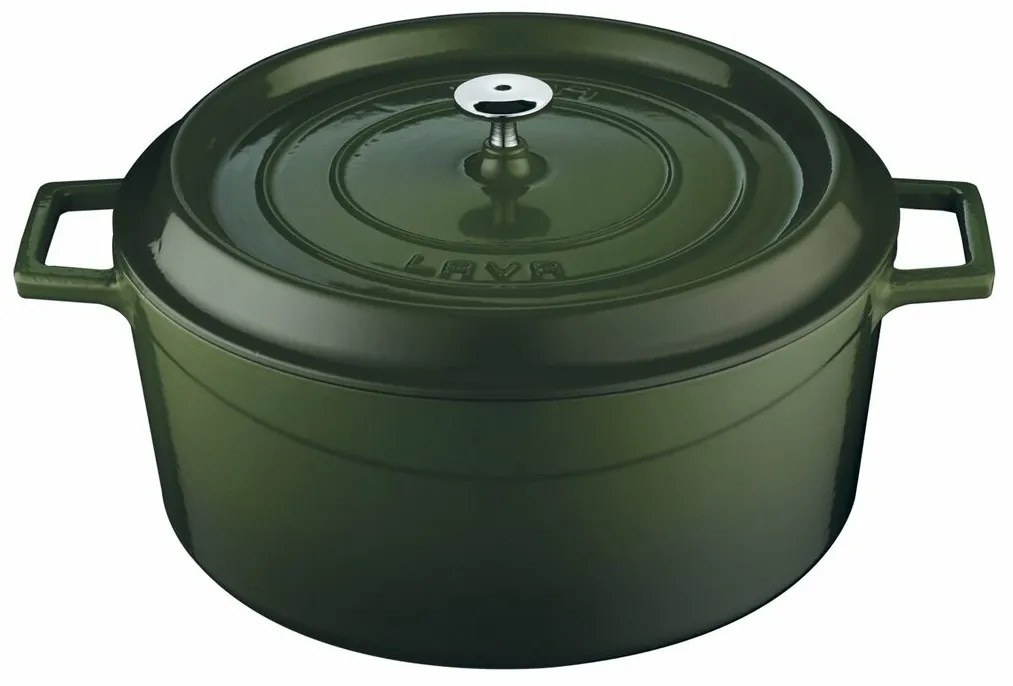 LAVA Metal Öntöttvas edény, átmérő 28 cm, zöld,6,7 l