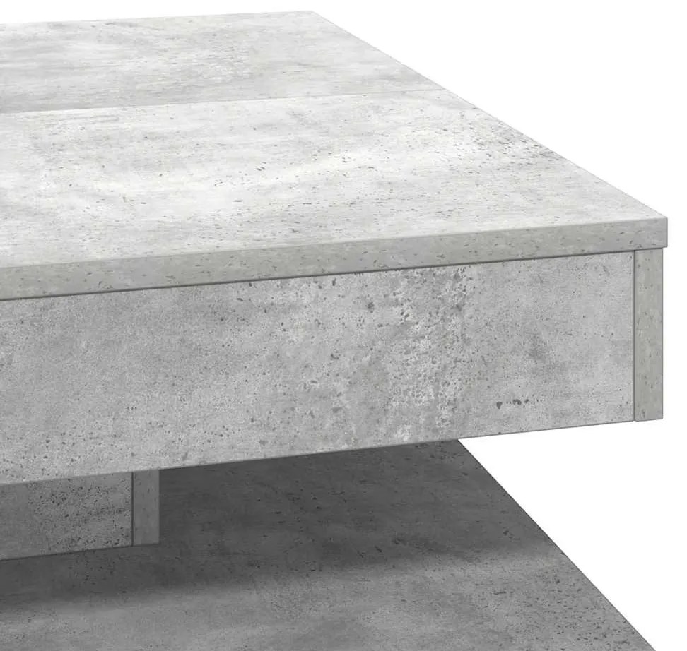 betonszürke dohányzóasztal 360 fokban forgatható 70x70x34,5 cm