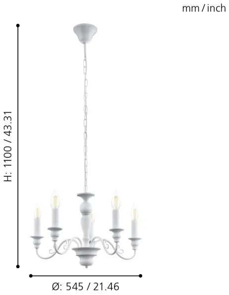 Eglo 49851 - Csillár CAPOSILE 5xE14/40W/230V