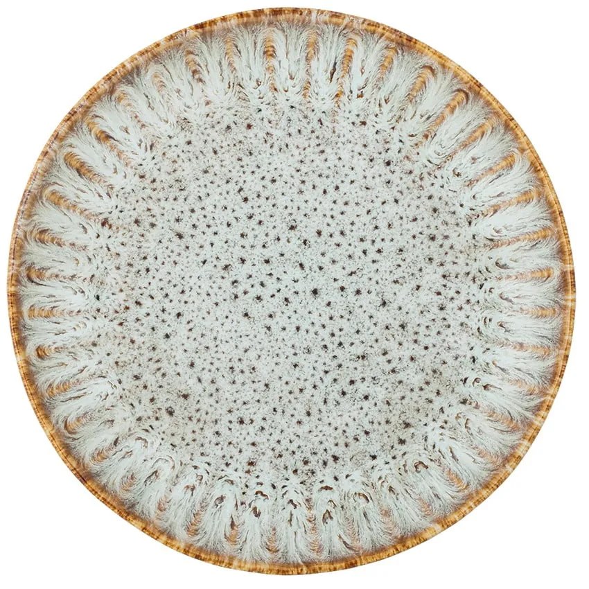 Kék-bézs szervírozó kőedény tányér ø 17 cm Fleur – Bloomingville