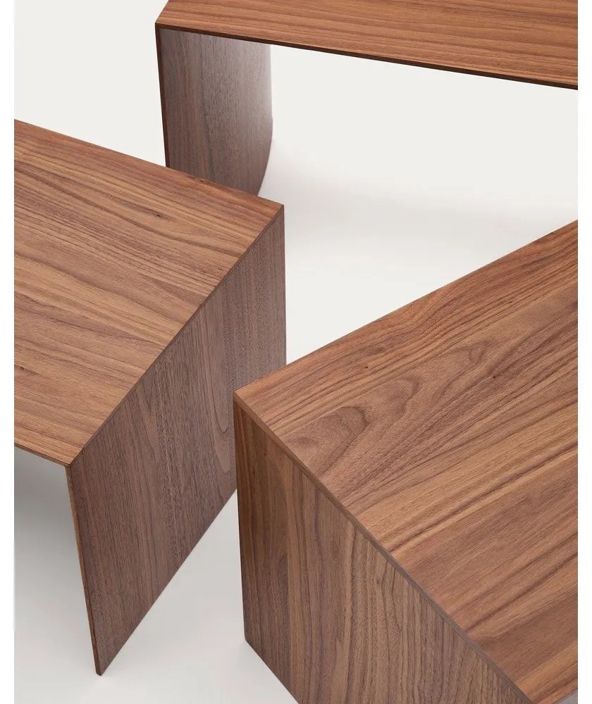 Tárolóasztal szett diófa dekorral 3 db-os 40x60 cm Litto – Kave Home