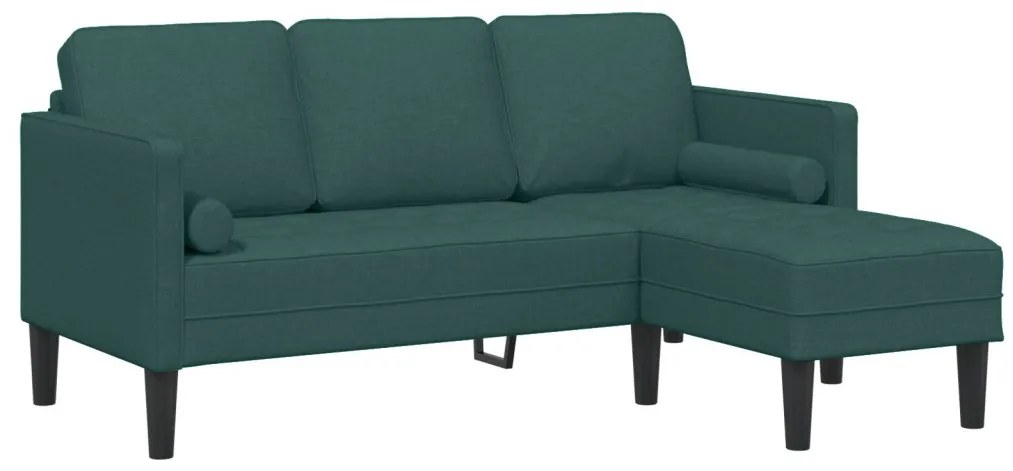 2 darabos kanapészett párnákkal, sötét zöld textil