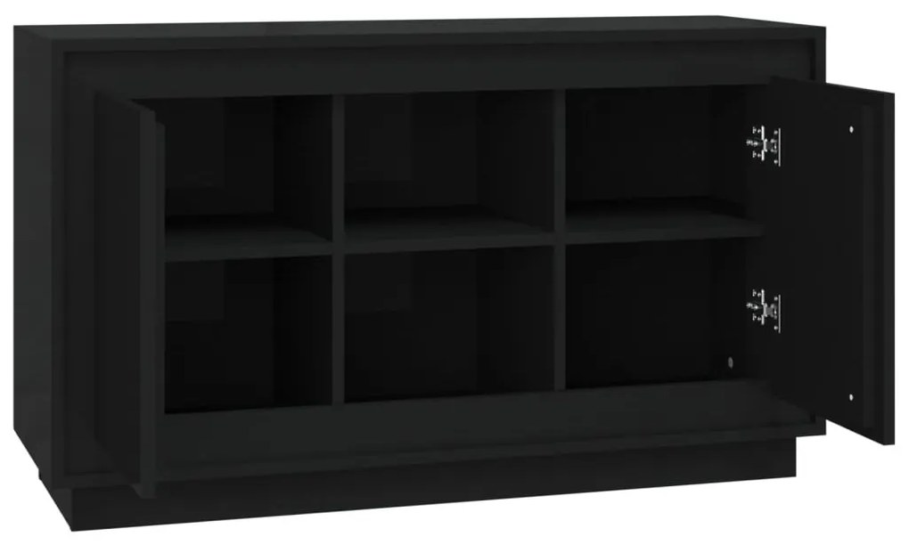 fekete szerelt fa tálalószekrény 102x35x60 cm