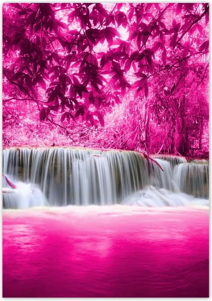 Poszterek 70x100 Rózsaszín vízesés Tájkép