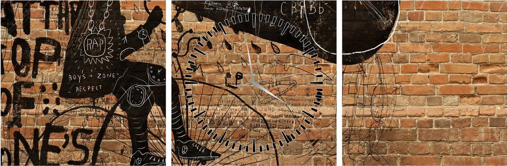 Kép - Férfi kerékpáron Banksy stílusában (órával) (90x30 cm)