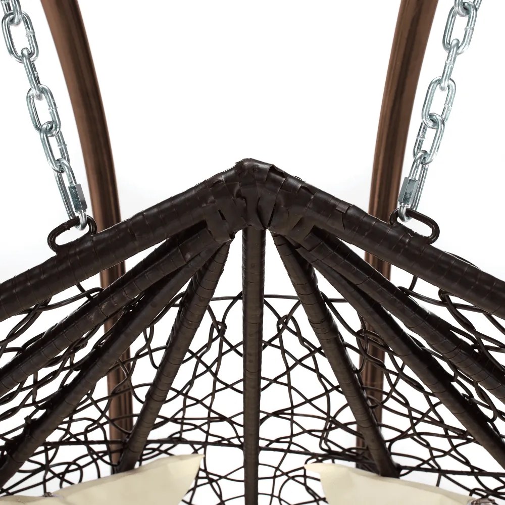 Függő dupla fotel, réz/barna/bézs, DALVEA 2 NEW