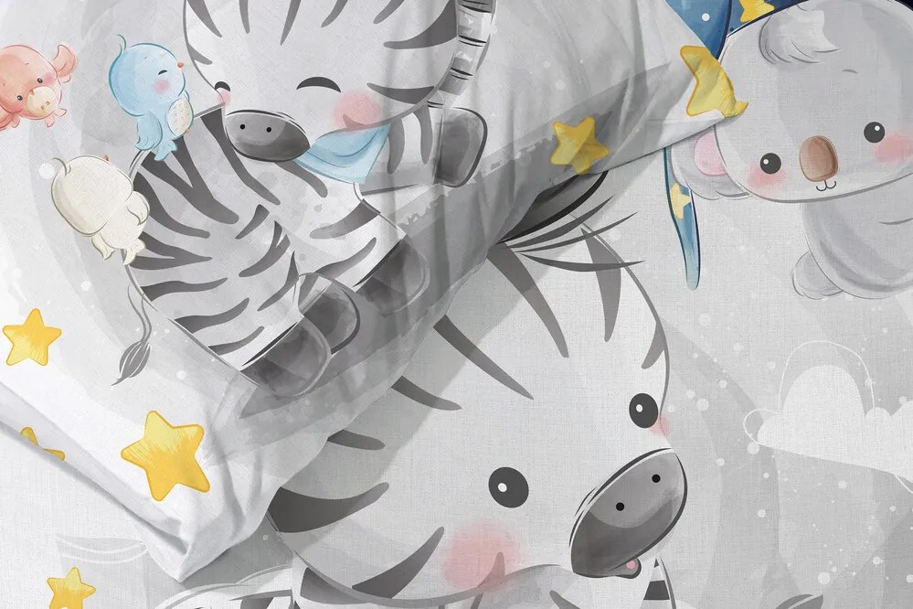 Gyerek pamut ágynemű ZEBRA 100x135cm