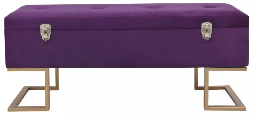 lila bársonypad tárolórekesszel 105 cm
