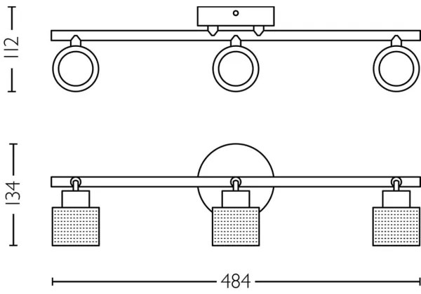 Philips - Spotlámpa NIALL 3xGU10/5W/230V fekete/réz