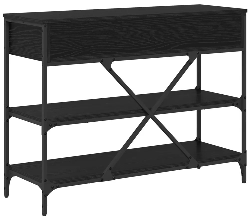 Konzol Asztal Fekete Tölgy 100x34.5x75 cm Mérnöki Fa