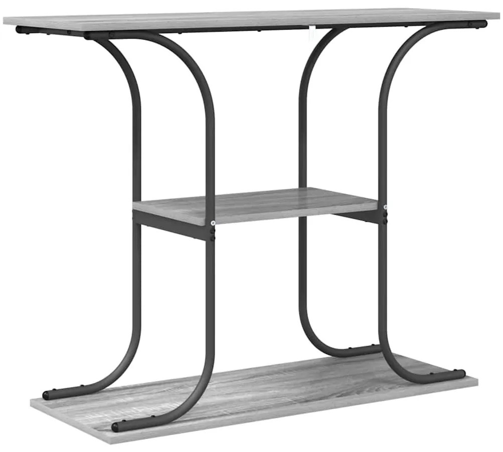 Konzolasztal polcokkal Szürke sonoma 101 x 35 x 80.5 cm Faanyag