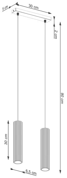 Sollux SL.1536 - Csillár zsinóron KARBON 2xGU10/10W/230V fehér