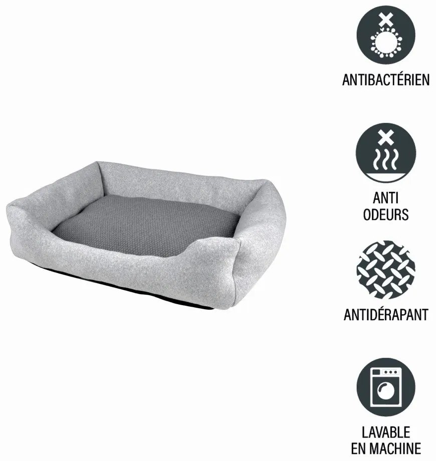 Világosszürke fekhely kutyáknak 60x48 cm Graphene – Love Story