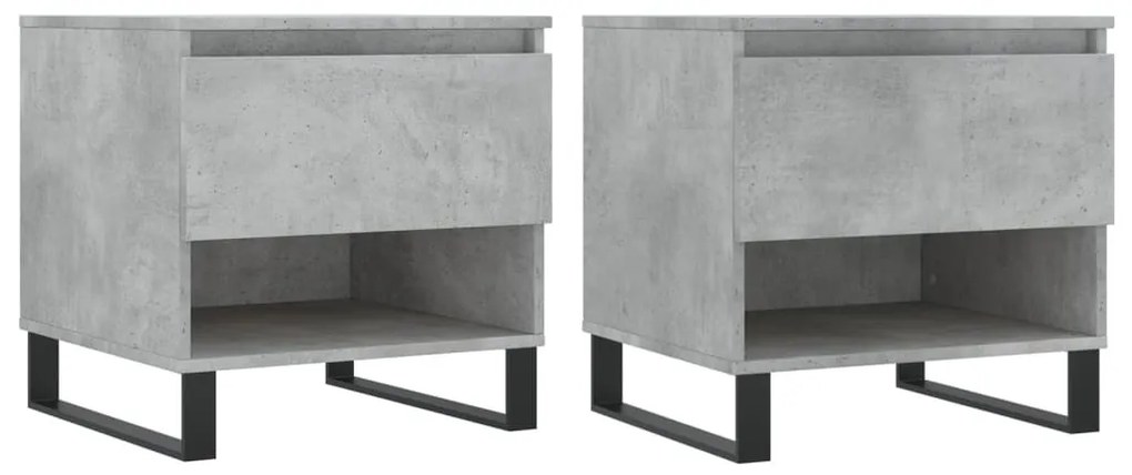 2 db betonszürke szerelt fa dohányzóasztal 50 x 46 x 50 cm