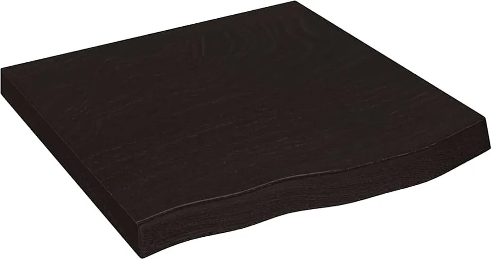 vidaXL sötétbarna kezelt tömör tölgyfa fali polc 60x60x(2-6) cm