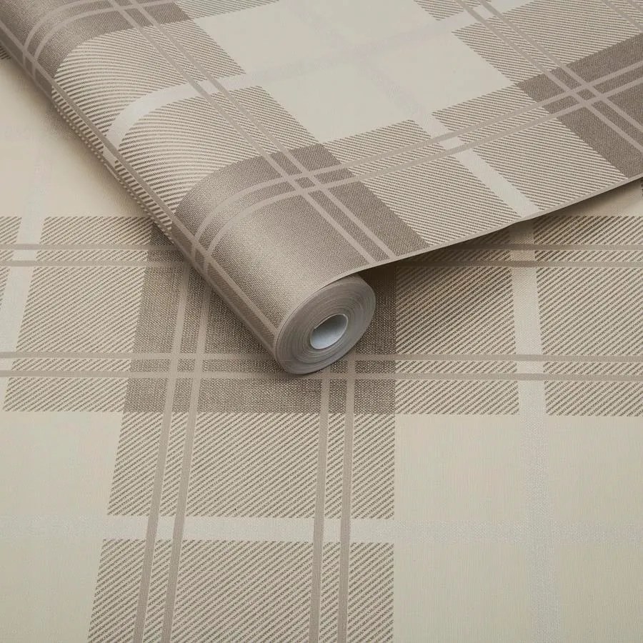 Bézs Kockás Tapéta Klasszikus Arany Elemekkel