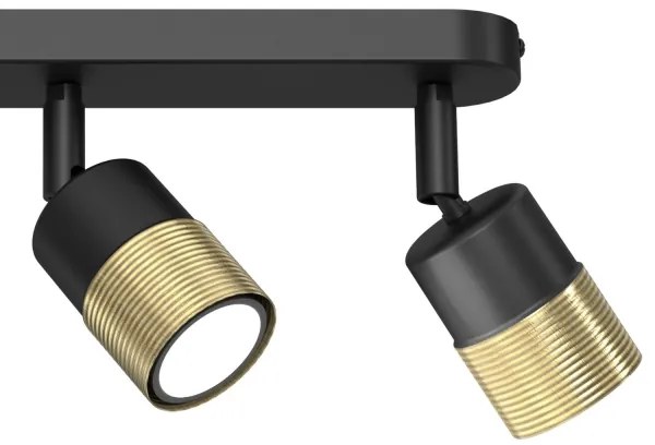 Spotlámpa MIZU 3xGU10/8W/230V fekete/sárgaréz