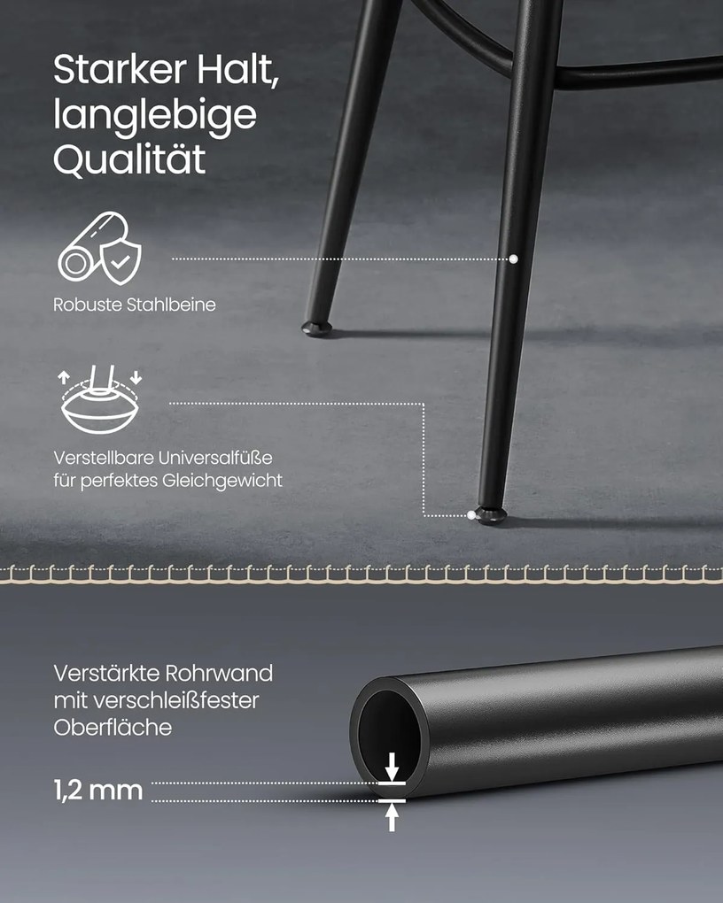 Ekho 360°-ban forgatható bárszék 2 darabos szett, 76 cm magas, tintafekete színben