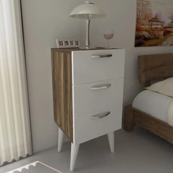 Éjjeli szekrényke BELLINI 80x40 cm barna/fehér