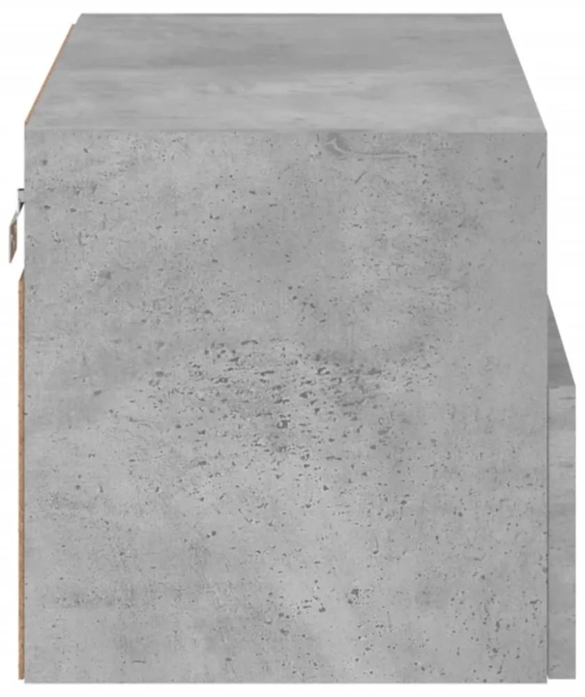 betonszürke szerelt fa fali TV-szekrény 60 x 30 x 30 cm