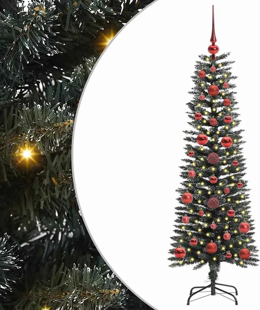 vidaXL Mű karácsonyfa 150 LED-del Zöld 120 cm PVC és Műanyag és Acél