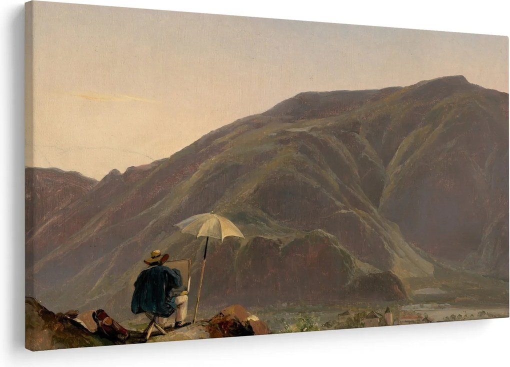 Kép - Jules Coignet, View of Bozen with a Painter, reprodukciók (90x60 cm)