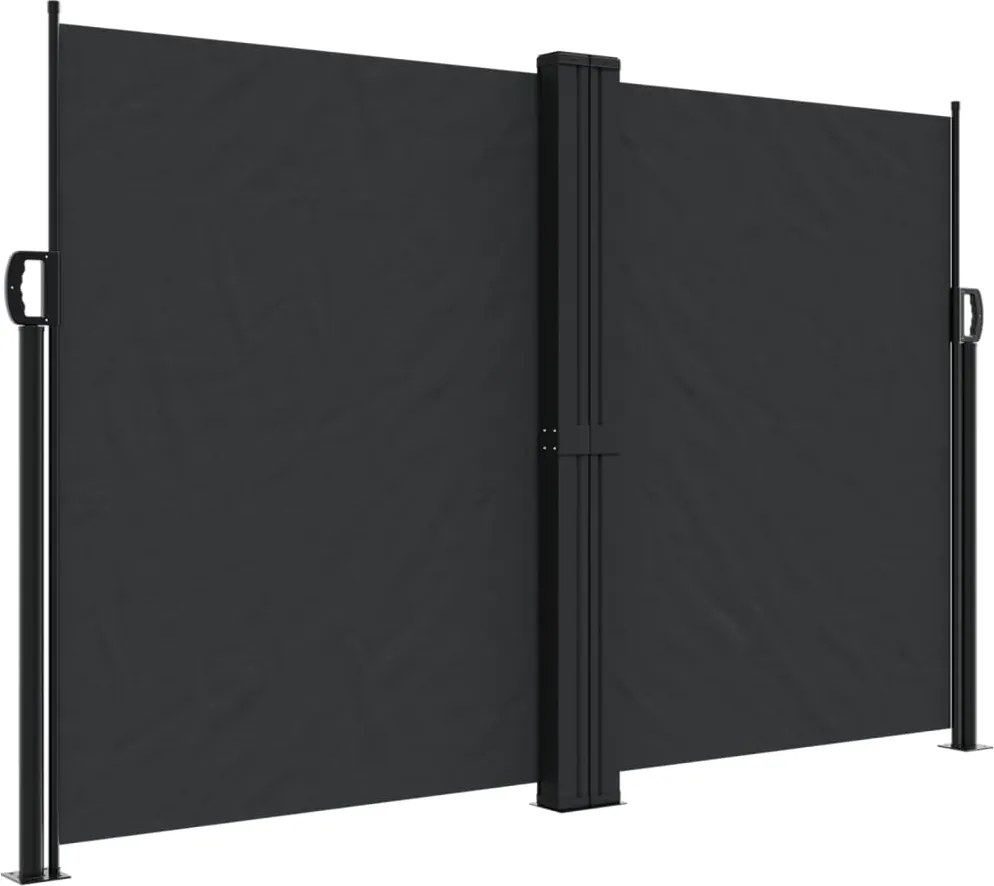 vidaXL fekete behúzható oldalsó napellenző 160 x 600 cm