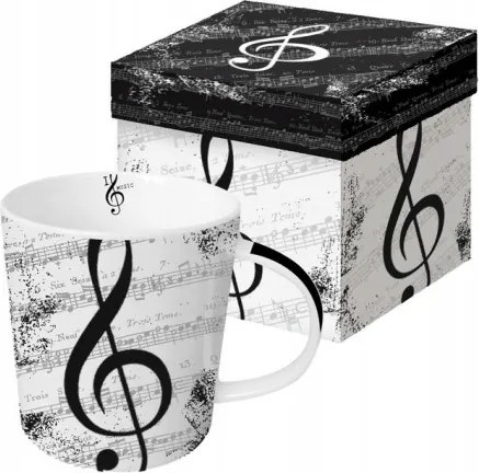 Nagy Porcelán Bögre Violinkulcs és jegyzetek I Love Music 400 ml