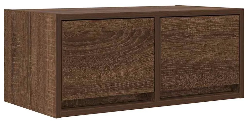 2 db barna tölgy színű szerelt fa TV-szekrény 60x31x25,5 cm