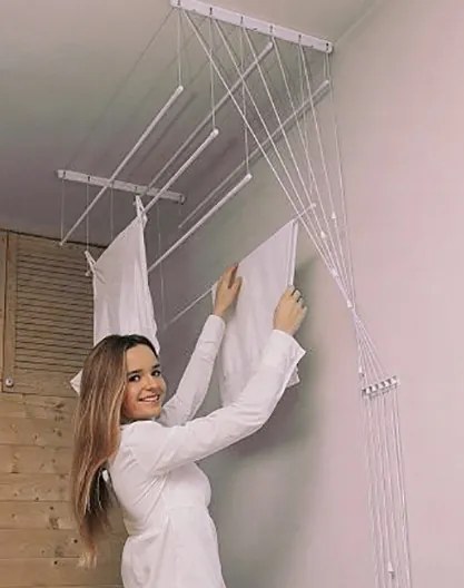 Erga Erga, mennyezeti akasztó ruhaszárításhoz 6x130 cm, fehér, ERG-SEP-10SUSSUF6PP13