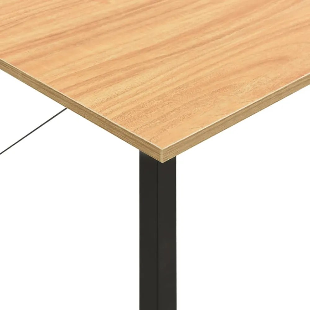 fekete-tölgyszínű MDF és fém számítógépasztal 80 x 40 x 72 cm