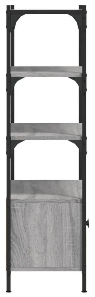 3 szintes szürke sonoma szerelt fa könyvespolc 70x30x109,5 cm