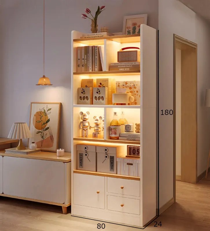 Könyvespolc 8 db-os polcos szekrény 45x17x30cm PR03