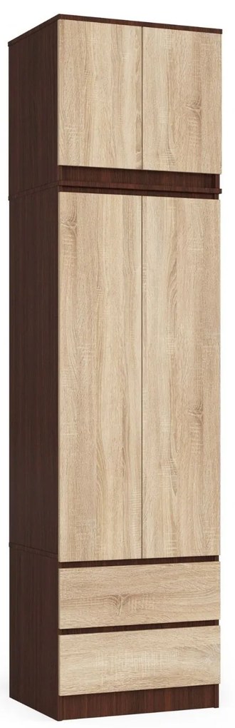 Ruhásszekrény Sahil (wenge + szonoma tölgy). Akció -15%. 1071022