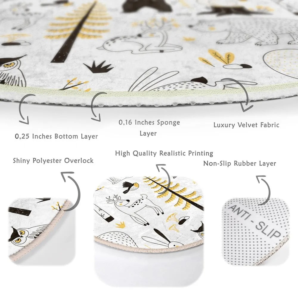 Sárga-fehér gyerek szőnyeg ø 120 cm Comfort – Mila Home