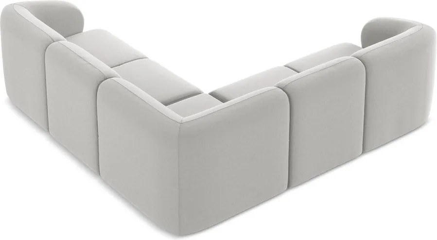 Világosszürke bársony sarokkanapé Lani – Makamii