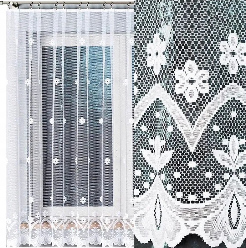 Jacquard függöny Florentyna 200x180cm egyenes virágmintás (kész) szegéllyel