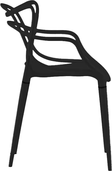 4 db fekete KATO műanyag szék készlet