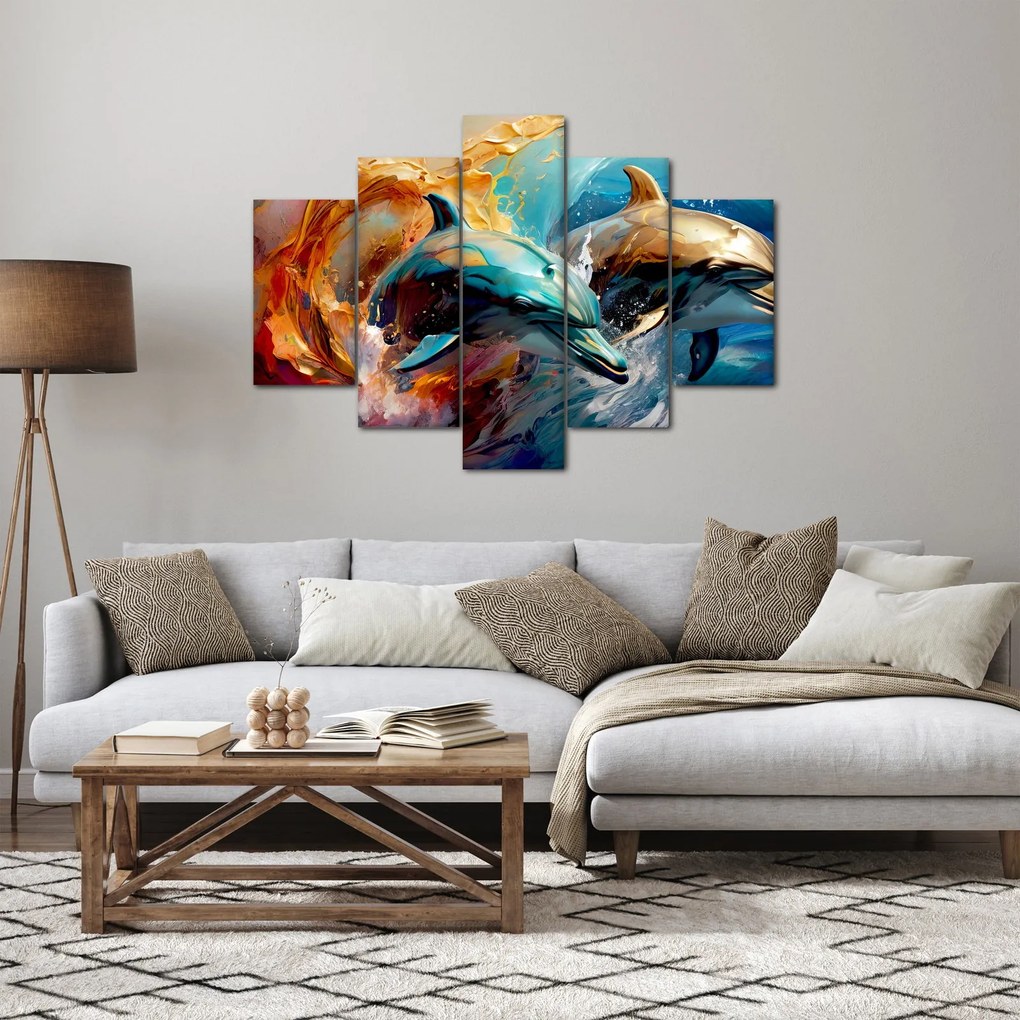 Kép - Delfin festmény (150x105 cm)