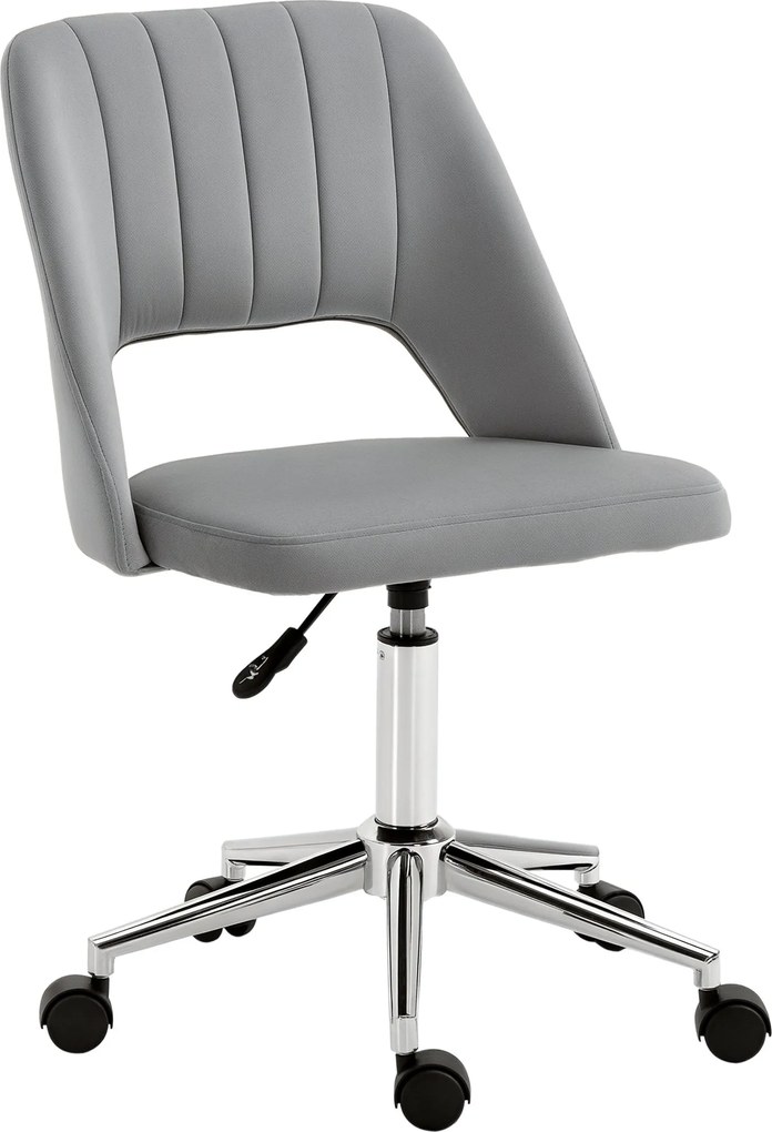 Vinsetto Ergonomikus Forgószék, Párnázott Íróasztali Szék Magasságállítással, Szürke 49x60x79-91cm | Aosom