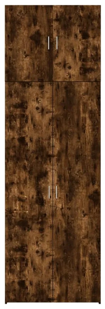 füstös tölgy színű szerelt fa magasszekrény 80 x 42,5 x 249 cm