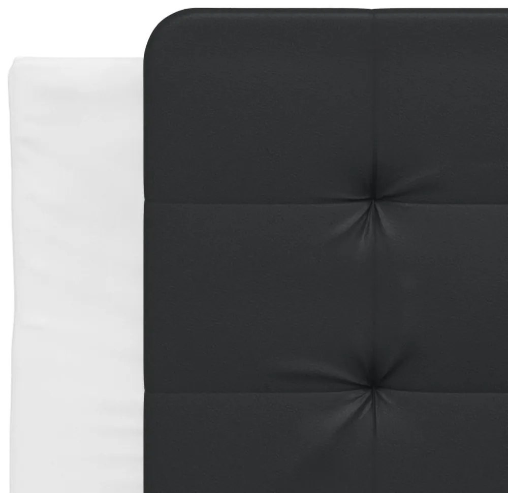 fehér és fekete műbőr ágykeret matrac nélkül Zadar 90 x 200 cm