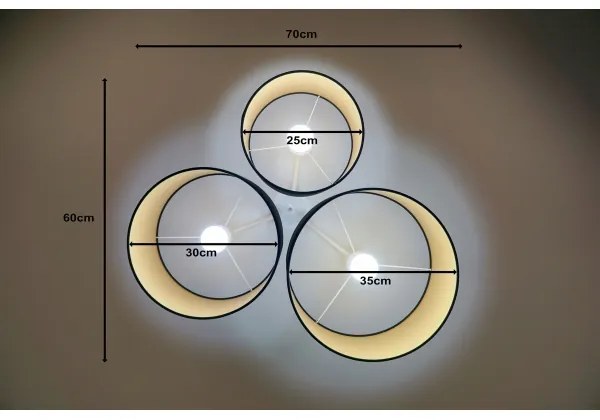 Duolla - Mennyezeti lámpa ROLLER TRIO 3xE27/60W/230V fekete/arany