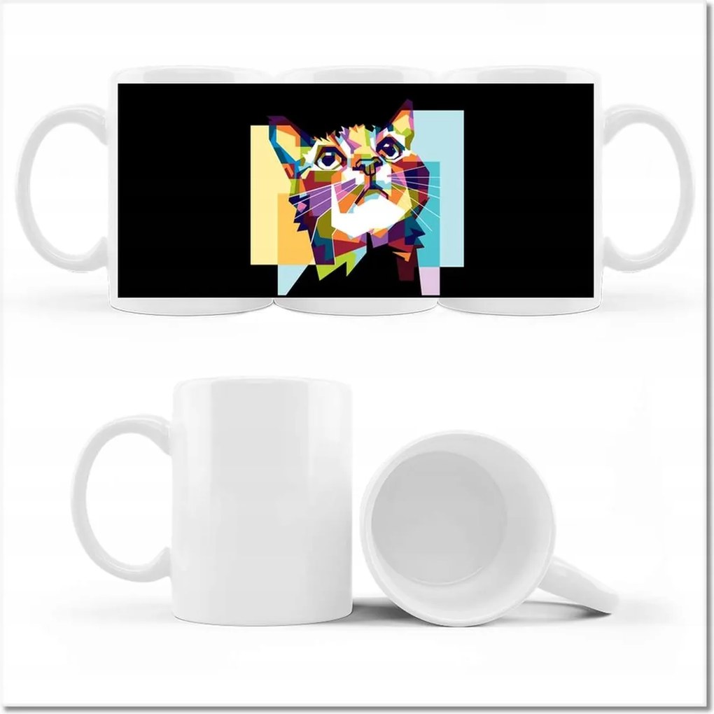 Fotó bögre Absztrakt macska