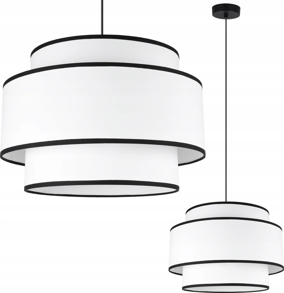 Mennyezeti Függőlámpa Fehér Lámpabúra Kerek Nagy 40CM Glamour Nappaliba E27