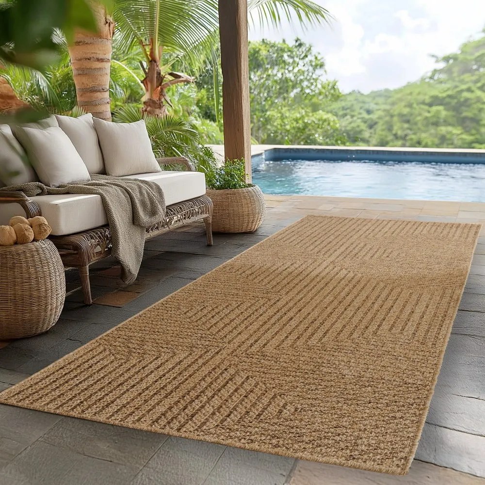 Barna kültéri-beltéri futószőnyeg 80x250 cm Timber 1404 – Ayyildiz Carpets